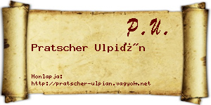 Pratscher Ulpián névjegykártya